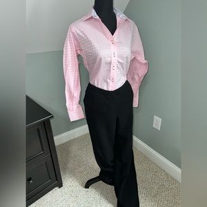 Tom James Women’s Pink Dress Shirt Button Down Top Size M